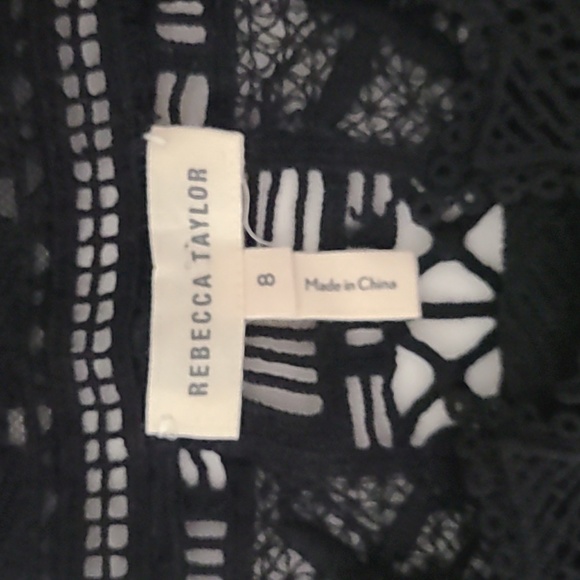 Rebecca Taylor S coquette flirty lace  provocateur Cotton  Embroidered Black Top - Picture 7 of 11